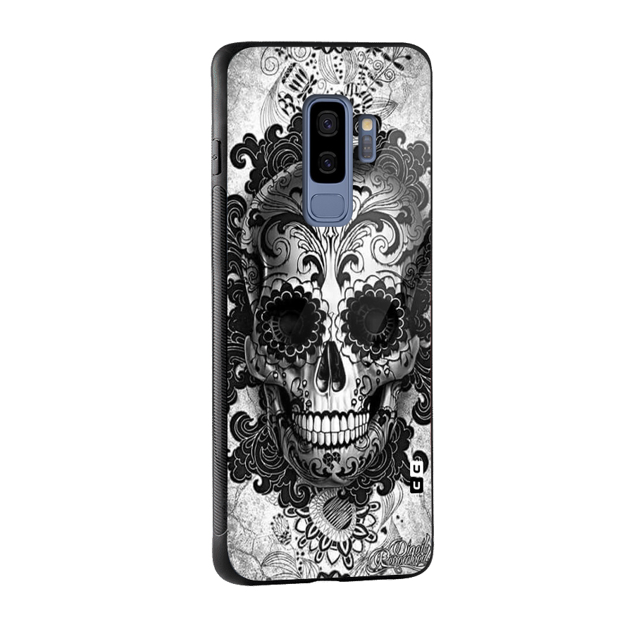 Floral Ghost Glass Back Case for Galaxy S9 Plus