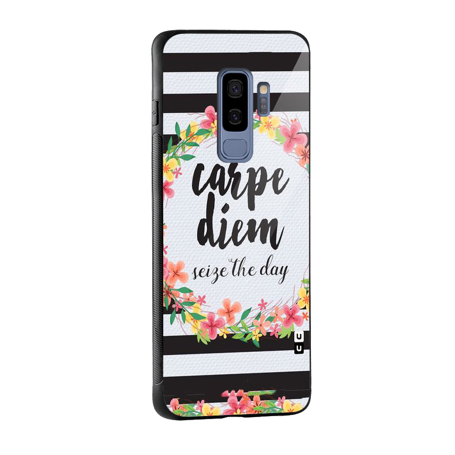 Floral Seize The Day Glass Back Case for Galaxy S9 Plus