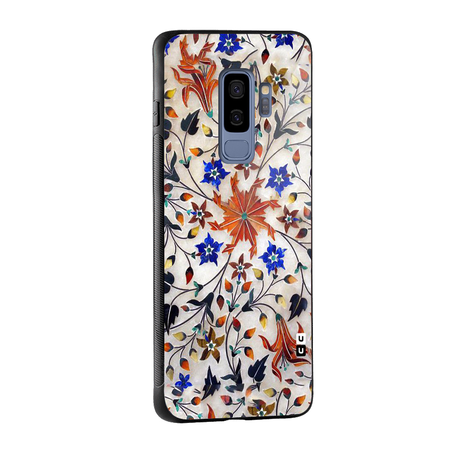 Floral Vintage Bloom Glass Back Case for Galaxy S9 Plus