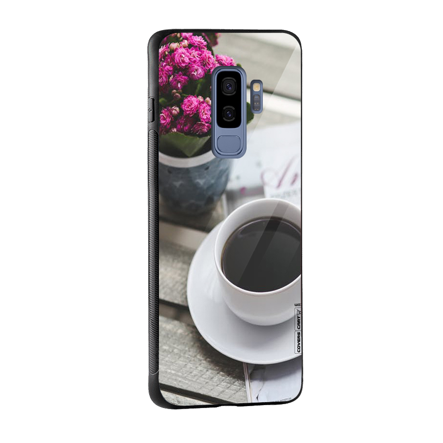 Flower And Blend Glass Back Case for Galaxy S9 Plus