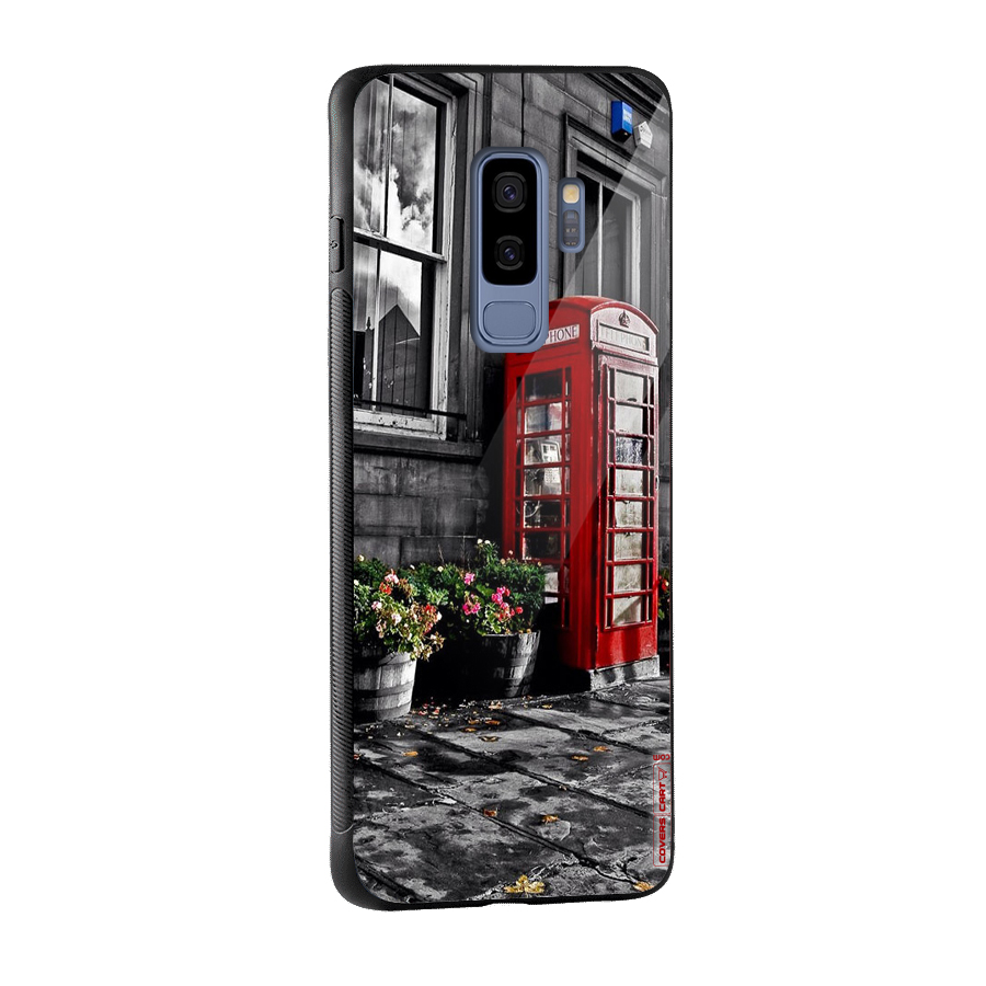 Flower And Booth Glass Back Case for Galaxy S9 Plus