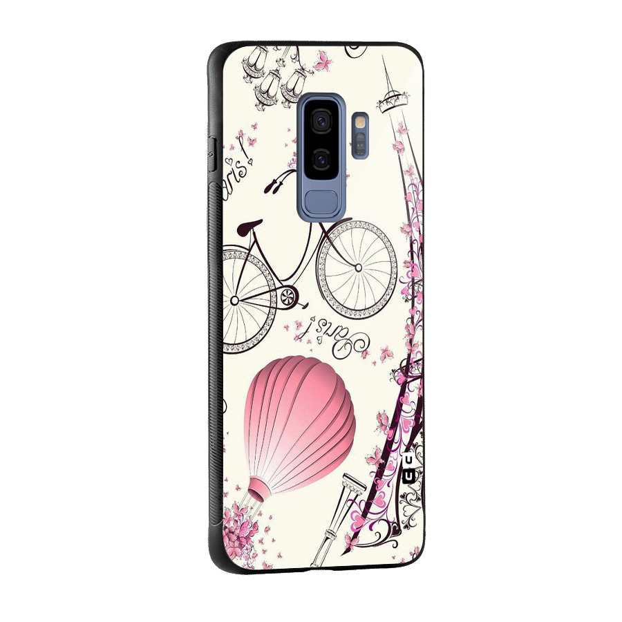 Flower Clipart Glass Back Case for Galaxy S9 Plus