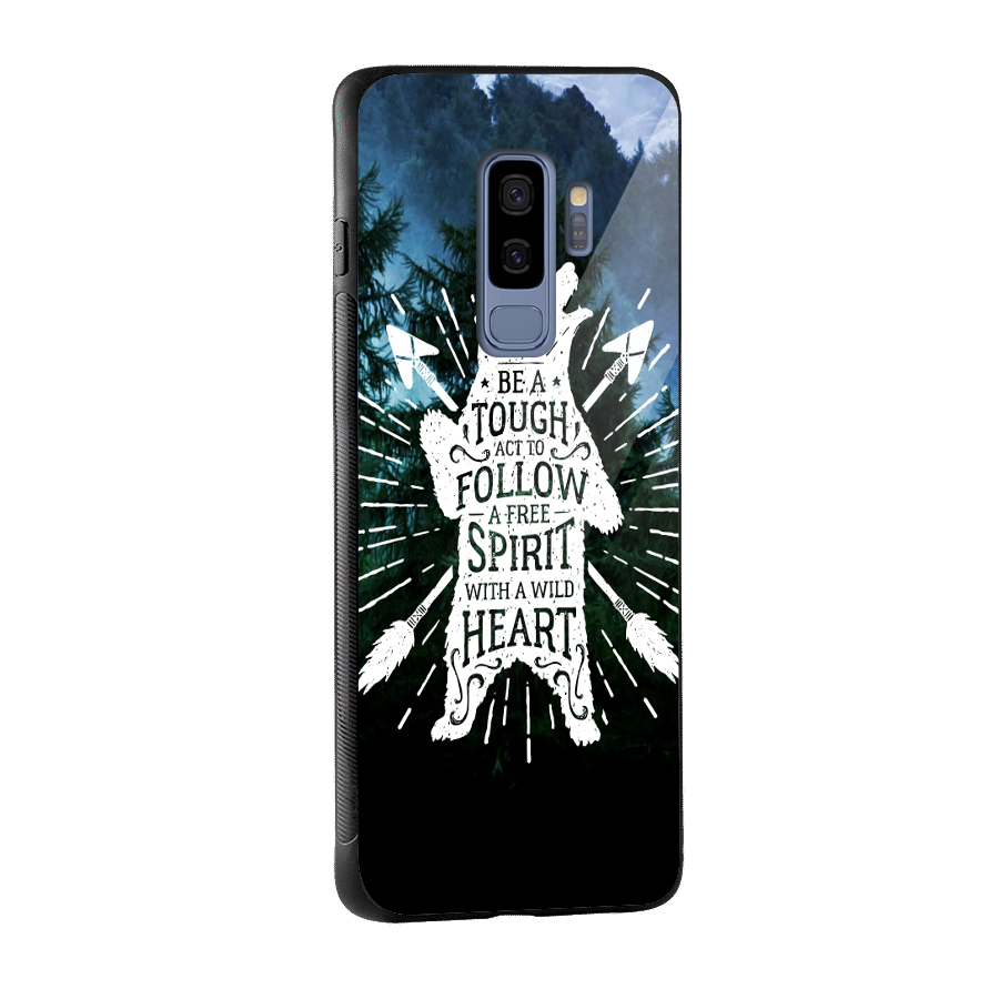 Follow Spirit Heart Glass Back Case for Galaxy S9 Plus