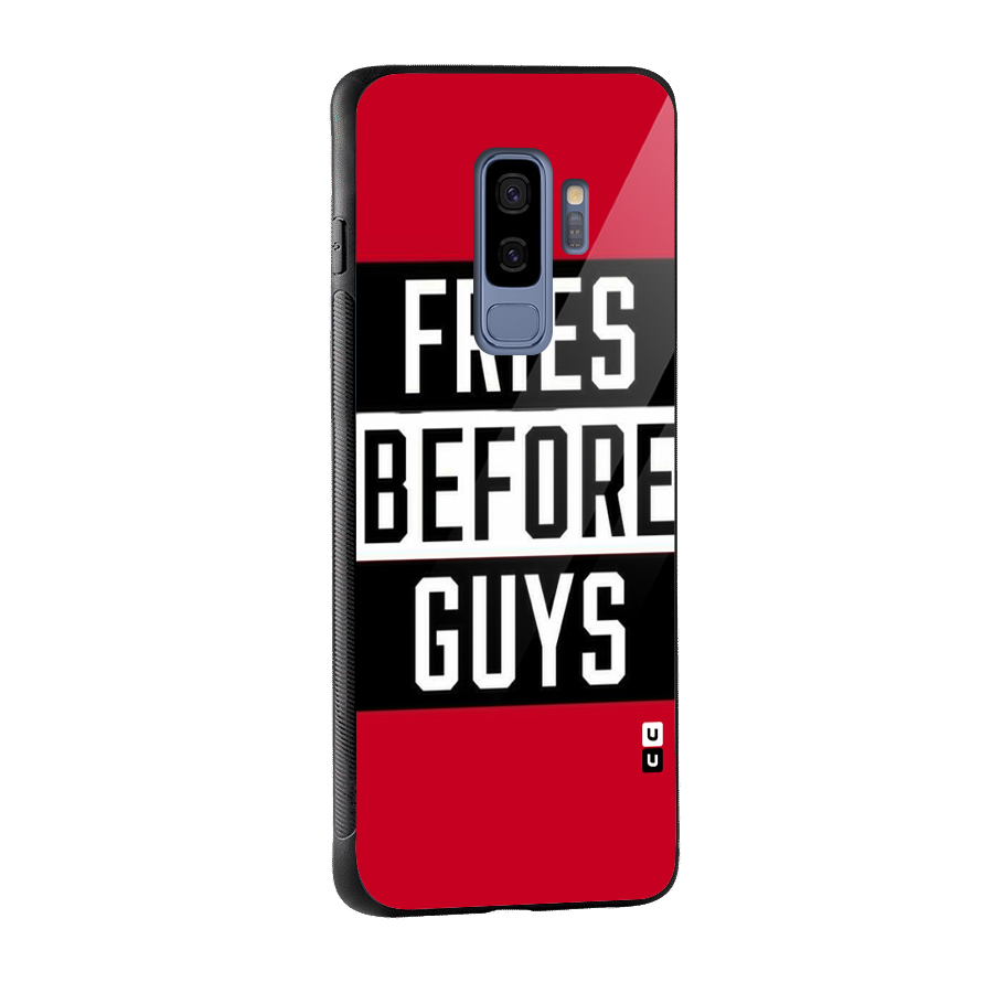 Fries Love Stripes Glass Back Case for Galaxy S9 Plus