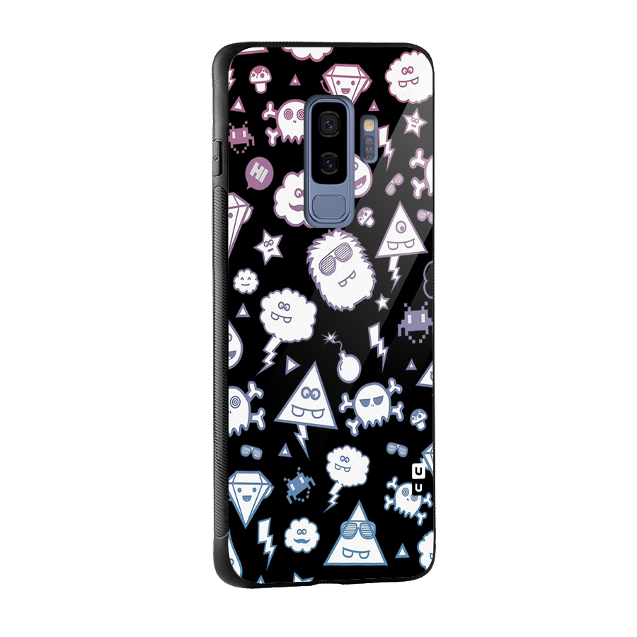 Funny Faces Glass Back Case for Galaxy S9 Plus