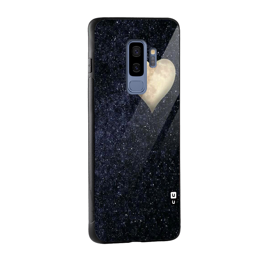 Galaxy Space Heart Glass Back Case for Galaxy S9 Plus