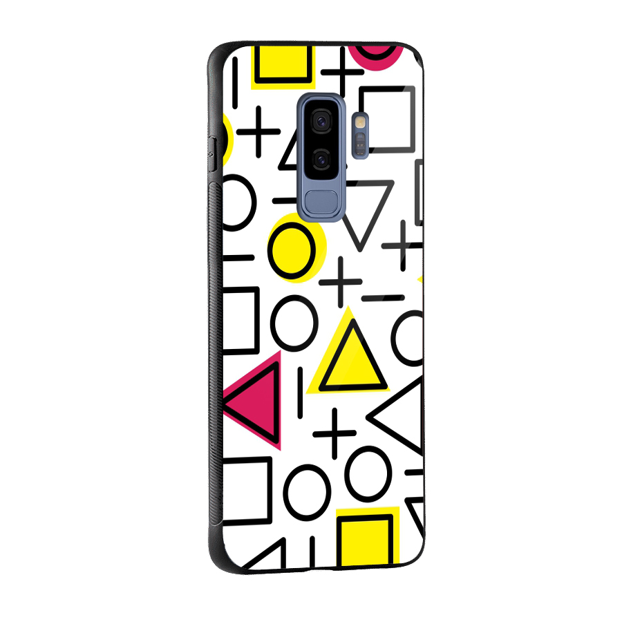 Geometry Pattern Glass Back Case for Galaxy S9 Plus
