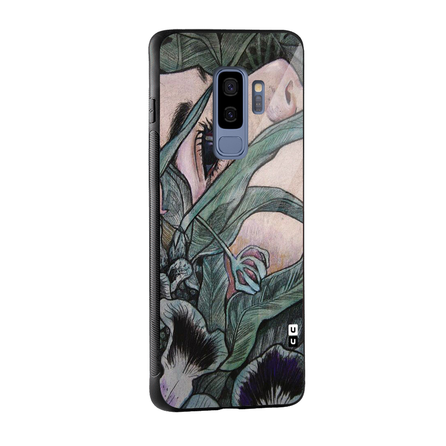 Girl Grass Art Glass Back Case for Galaxy S9 Plus