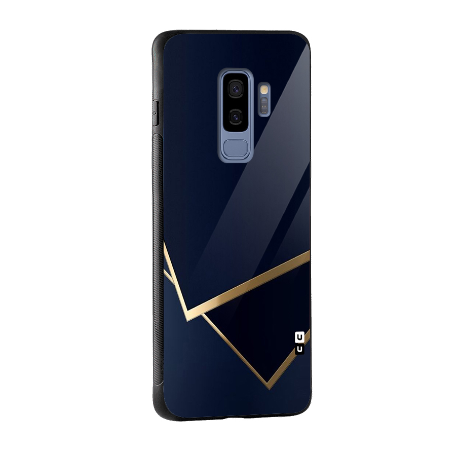 Gold Corners Glass Back Case for Galaxy S9 Plus