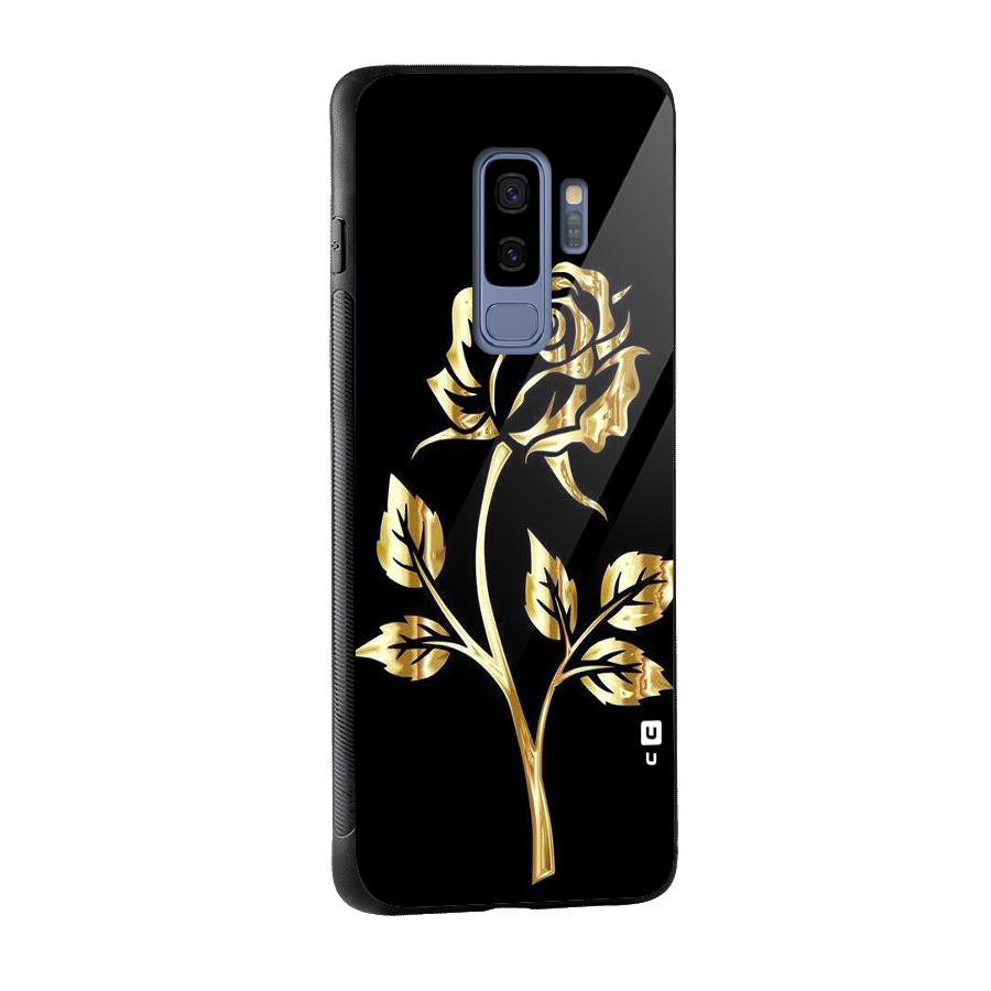 Gold Rose Glass Back Case for Galaxy S9 Plus
