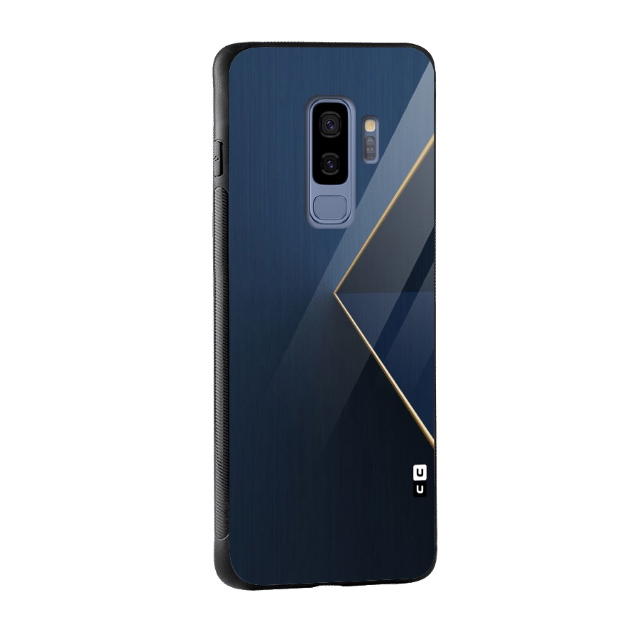 Golden Blue Triangle Glass Back Case for Galaxy S9 Plus