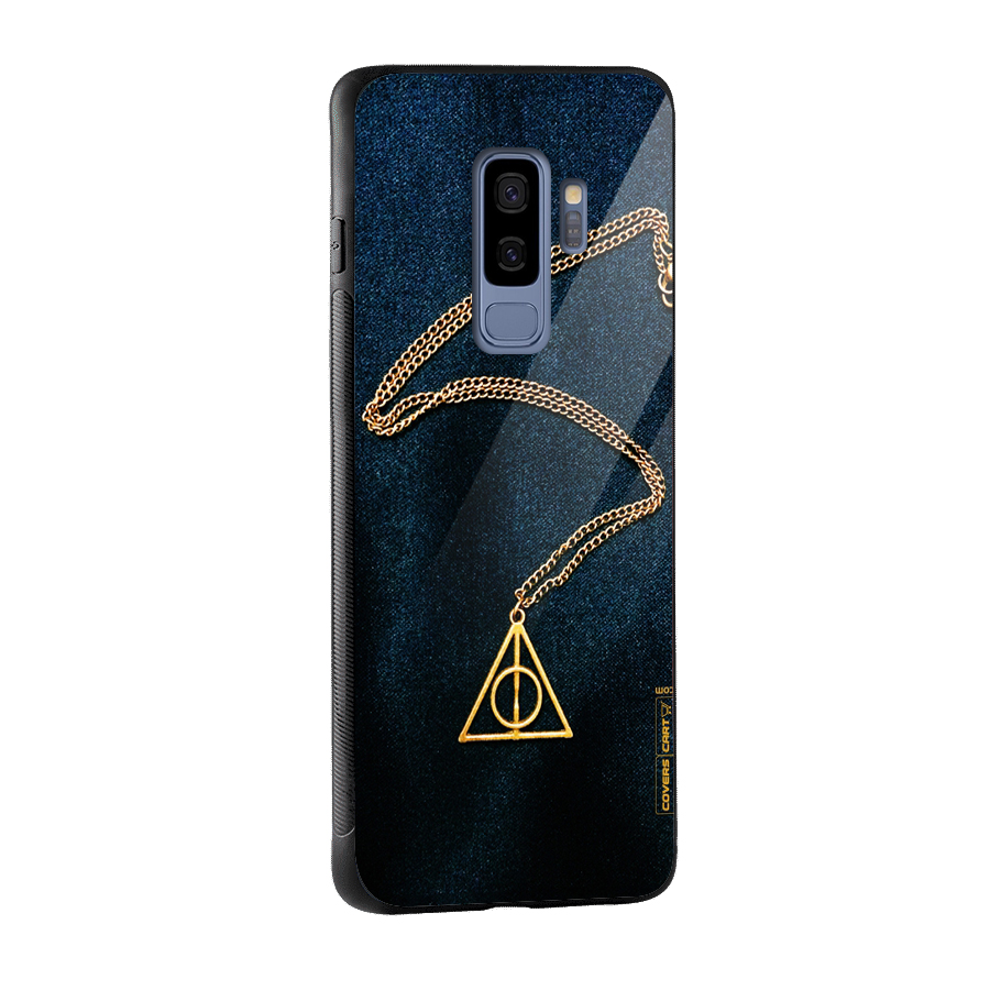 Golden Chain Glass Back Case for Galaxy S9 Plus