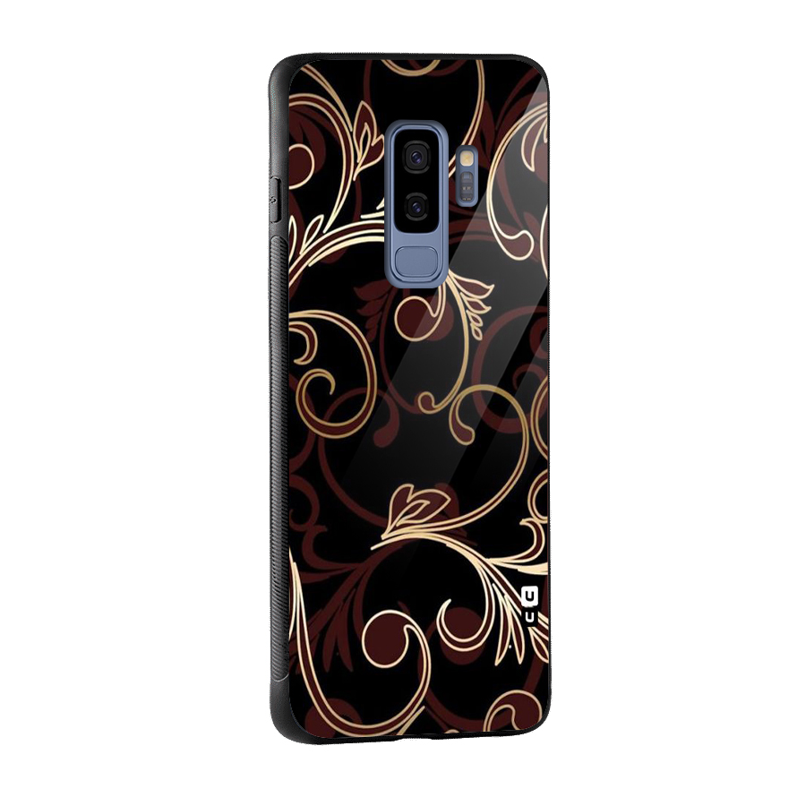 Golden Maroon Beauty Glass Back Case for Galaxy S9 Plus