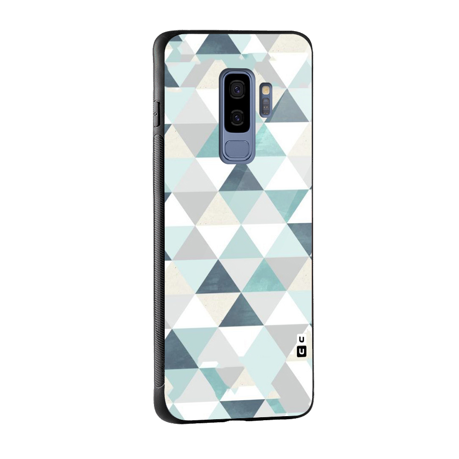 Green And Grey Pattern Glass Back Case for Galaxy S9 Plus
