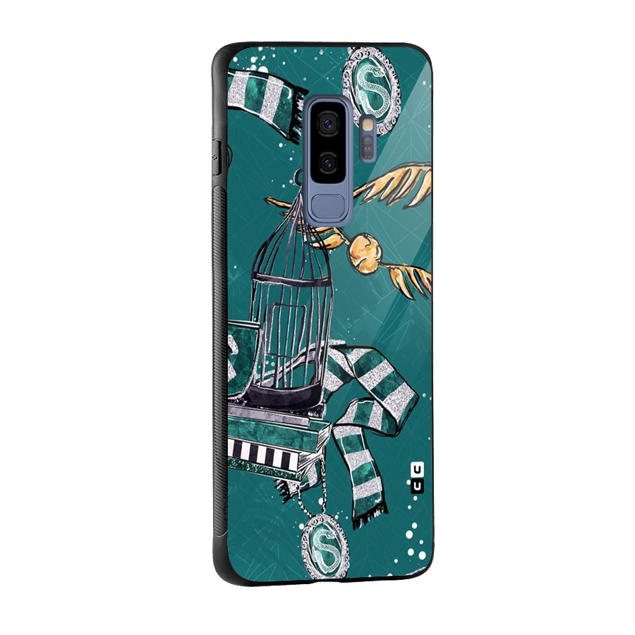 Green Scarf Glass Back Case for Galaxy S9 Plus