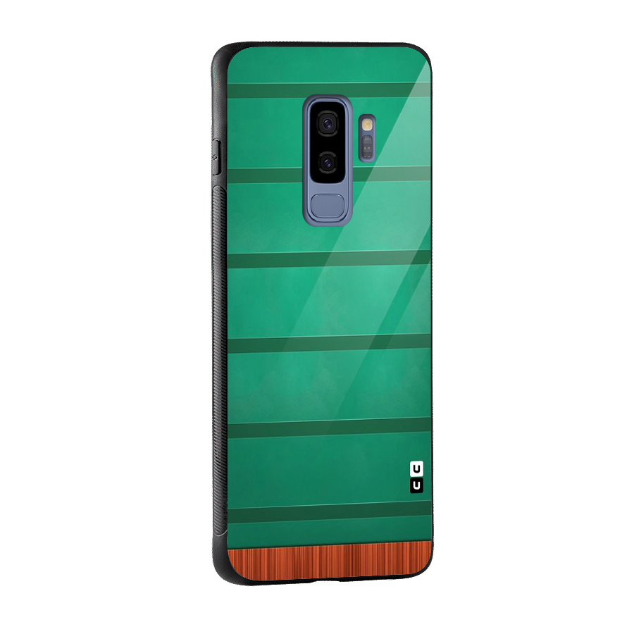 Green Wood Stripes Glass Back Case for Galaxy S9 Plus