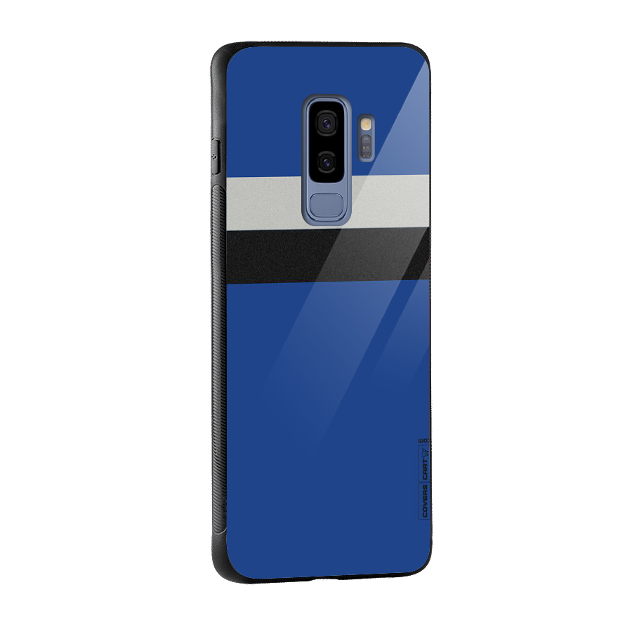 Grey Black Strips Glass Back Case for Galaxy S9 Plus