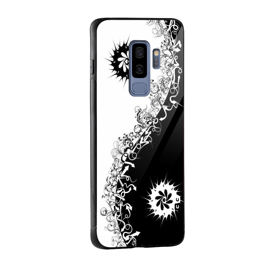 Half Peace Design Glass Back Case for Galaxy S9 Plus