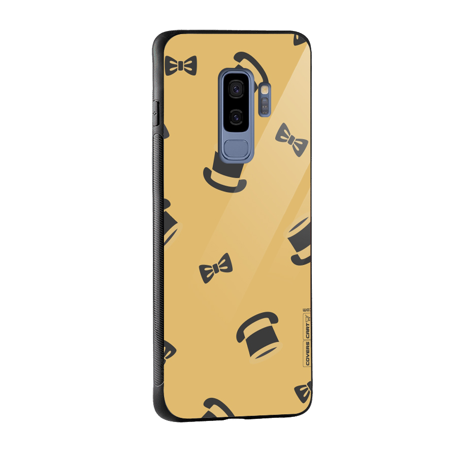 Hat and Bow Tie Glass Back Case for Galaxy S9 Plus