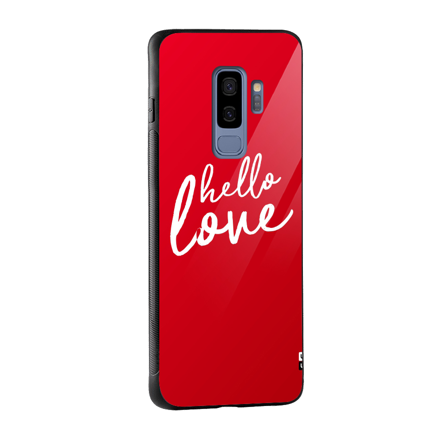 Hello Love Glass Back Case for Galaxy S9 Plus