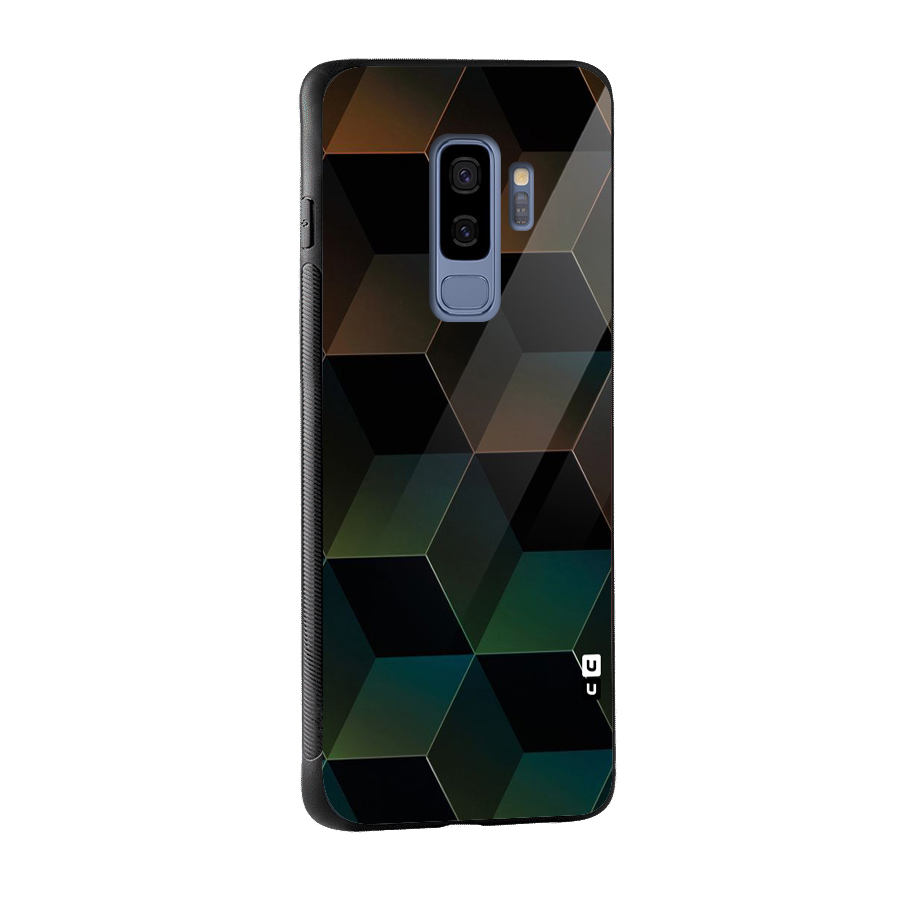 Hexagonal Design Glass Back Case for Galaxy S9 Plus