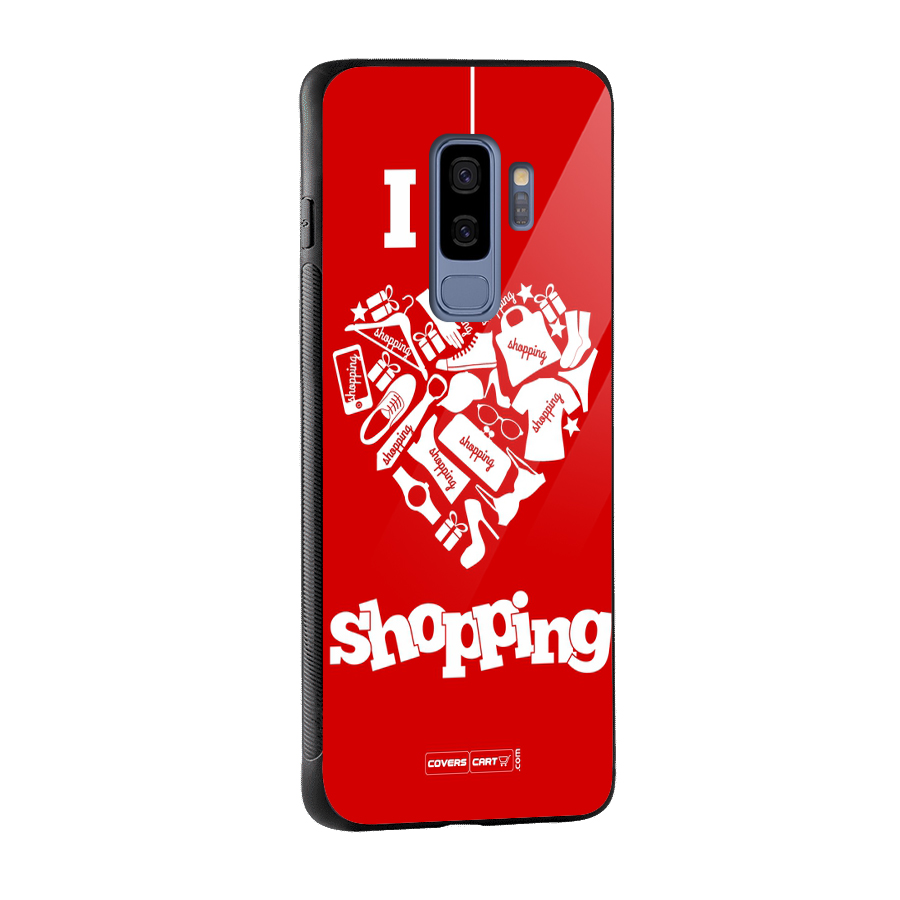 I Love Shopping Glass Back Case for Galaxy S9 Plus
