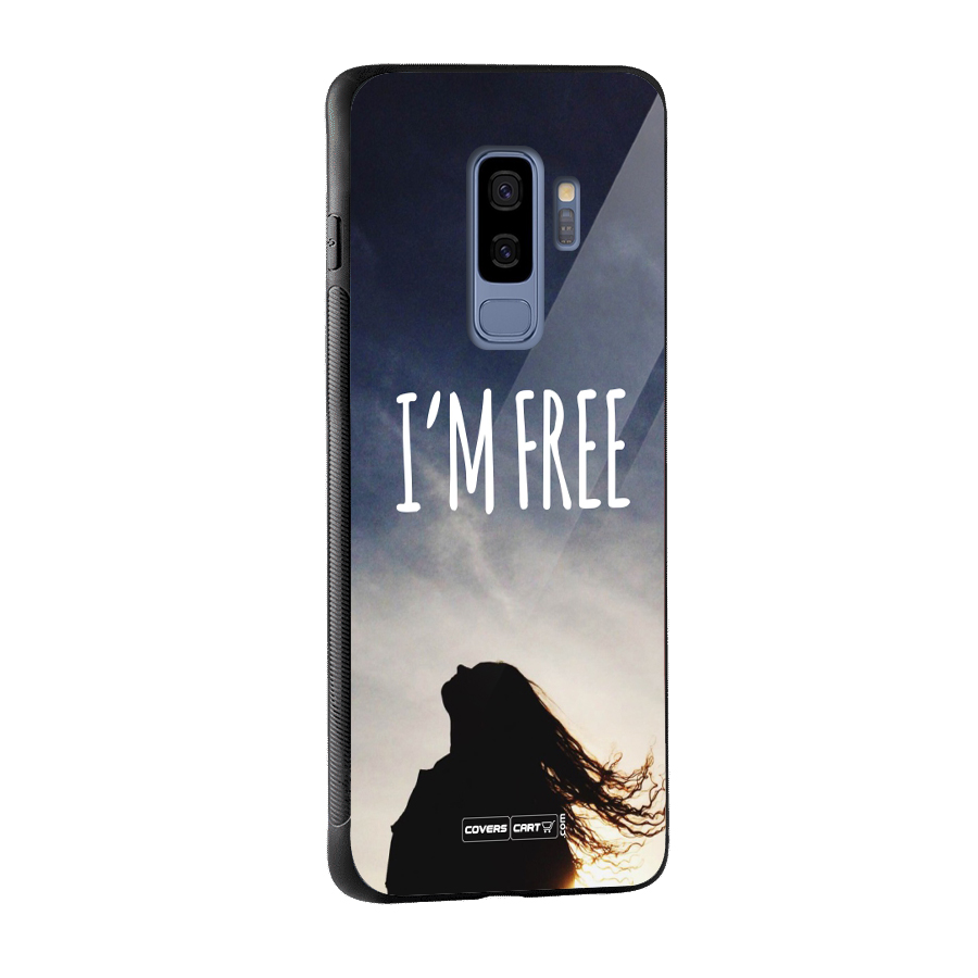 I m Free Glass Back Case for Galaxy S9 Plus