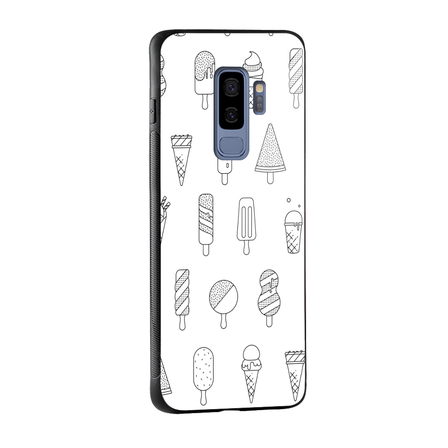 Ice Cream Lines Glass Back Case for Galaxy S9 Plus
