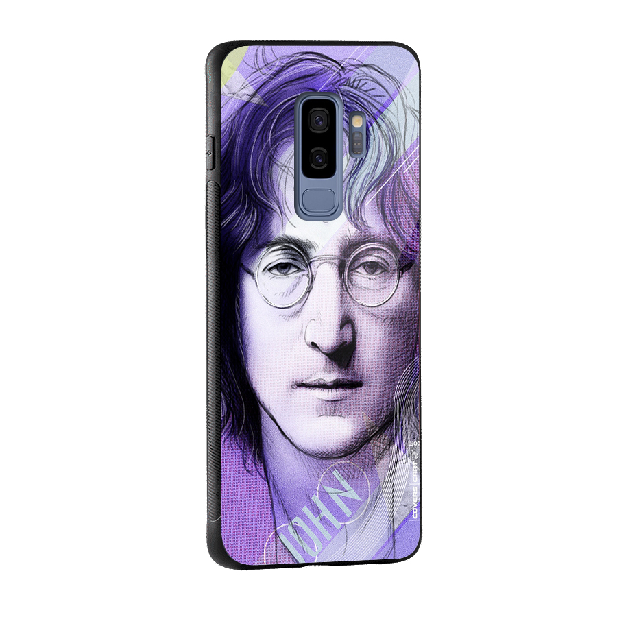 John Lennon Artwork Glass Back Case for Galaxy S9 Plus