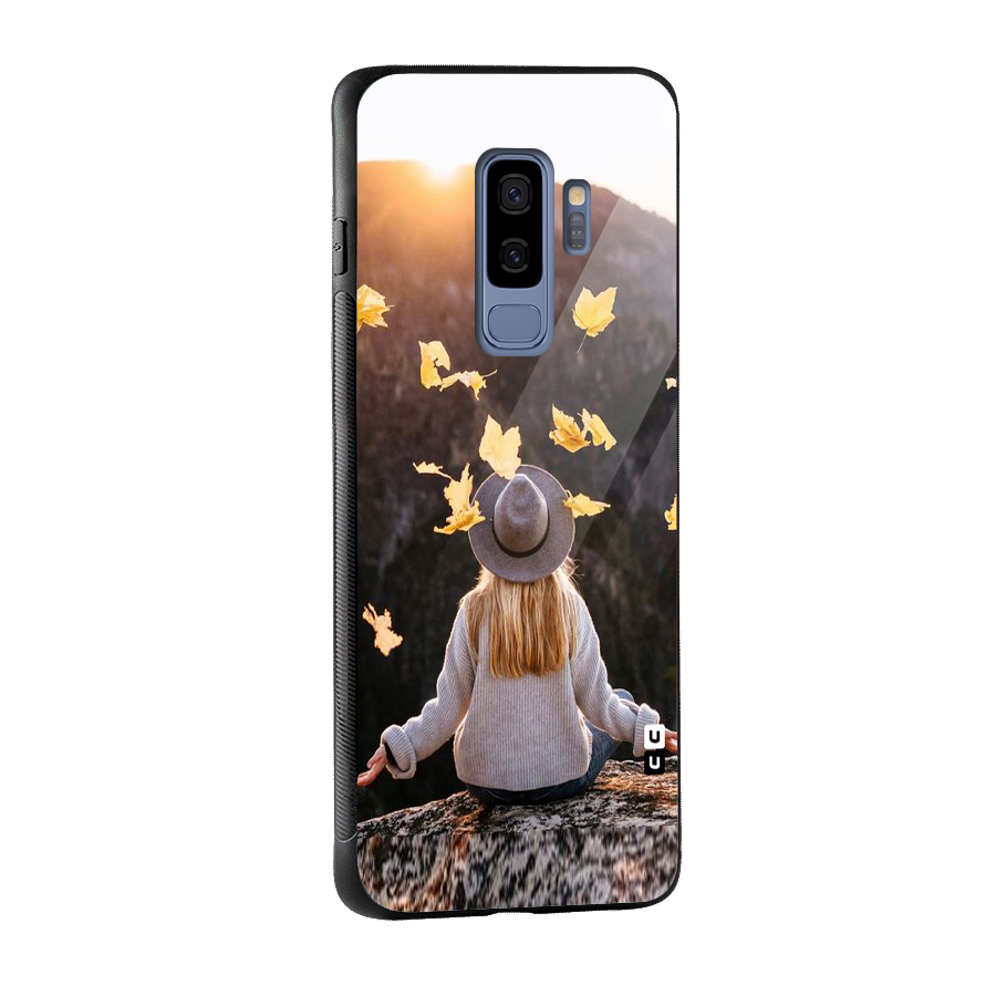 Leaf Rain Sunset Glass Back Case for Galaxy S9 Plus