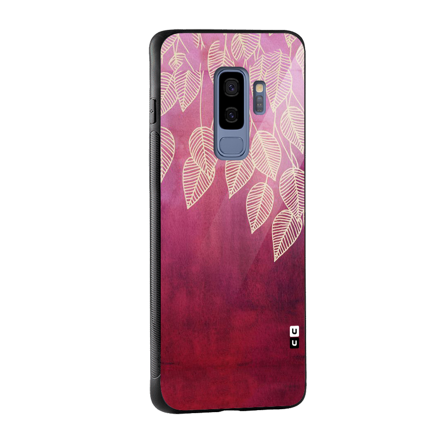 Leafy Outline Glass Back Case for Galaxy S9 Plus