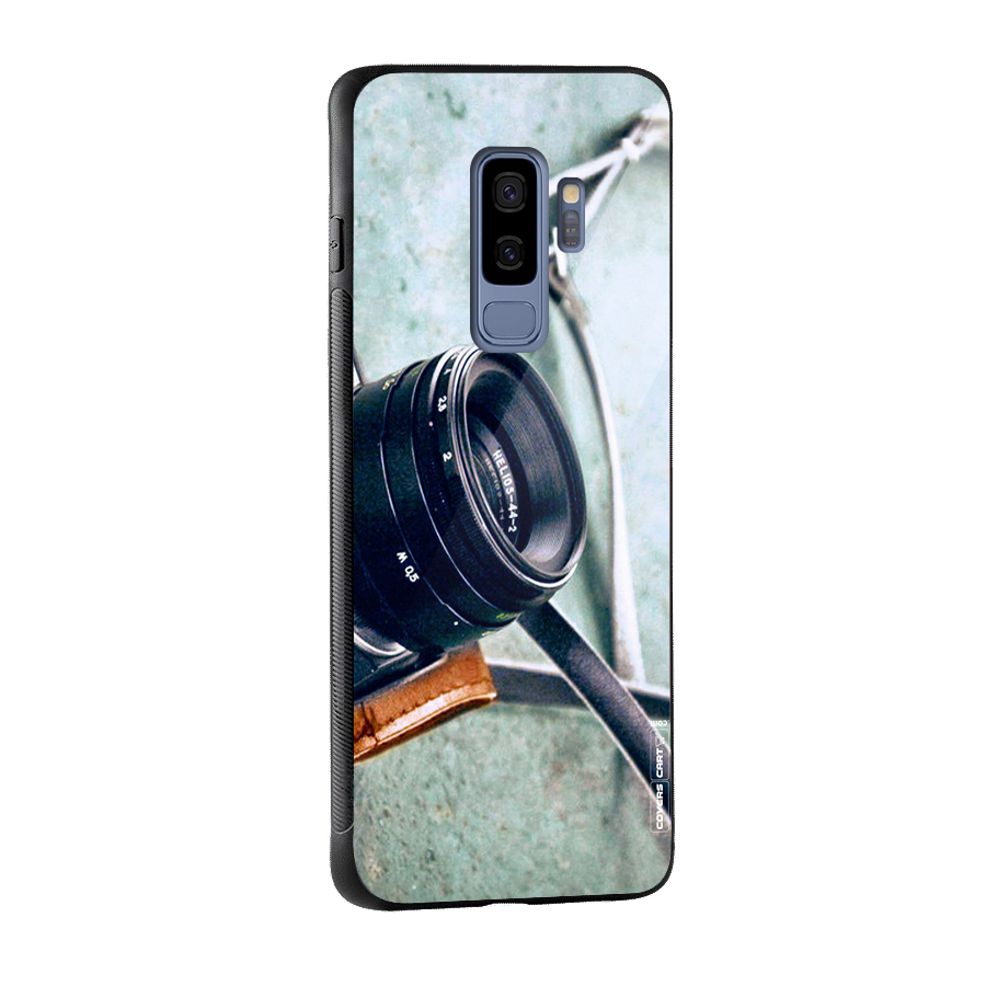 Leather Camera Lens Glass Back Case for Galaxy S9 Plus