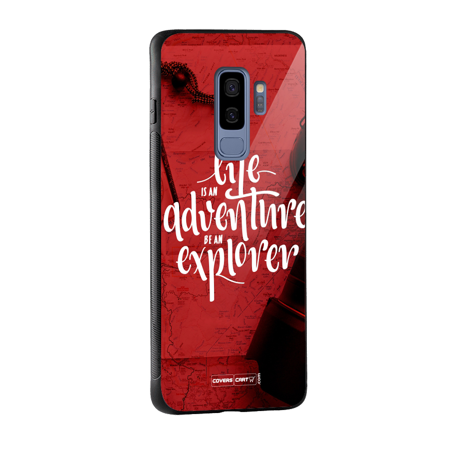 Life Adventure Explorer Glass Back Case for Galaxy S9 Plus