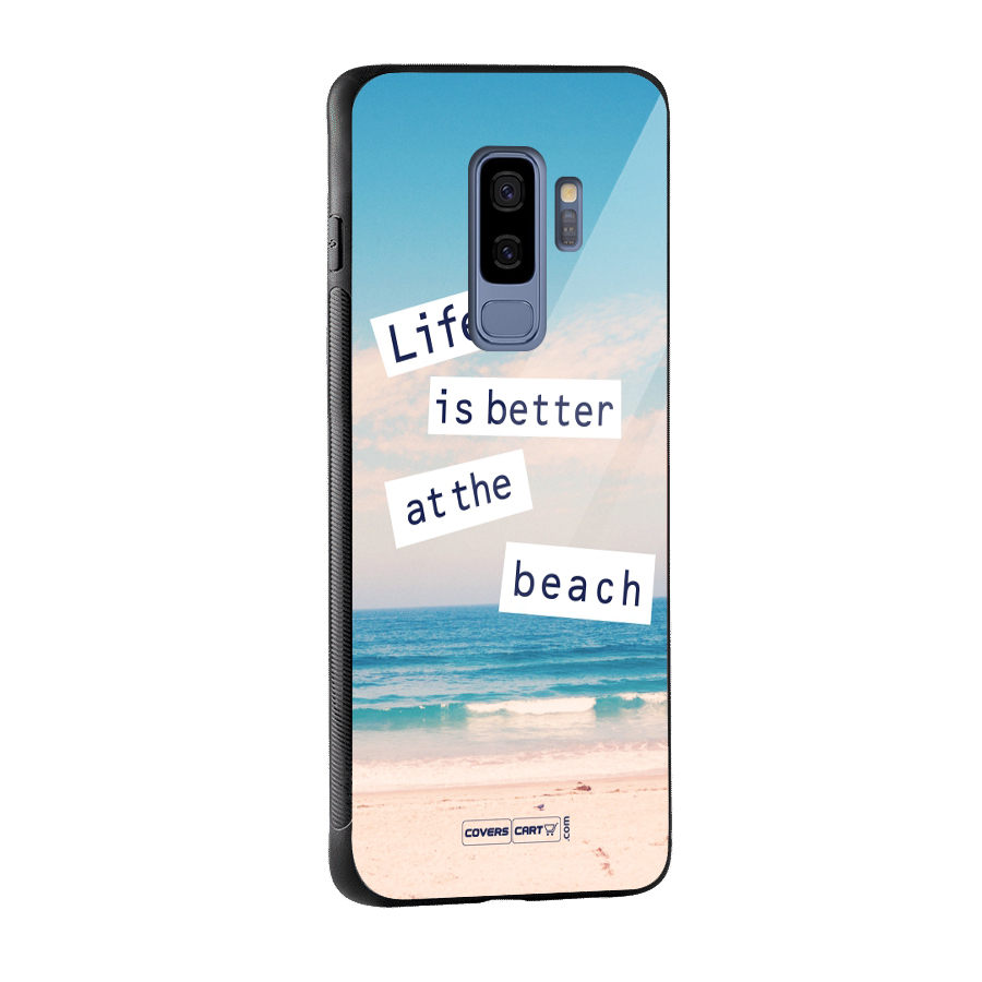Life is better at the Beach Glass Back Case for Galaxy S9 Plus