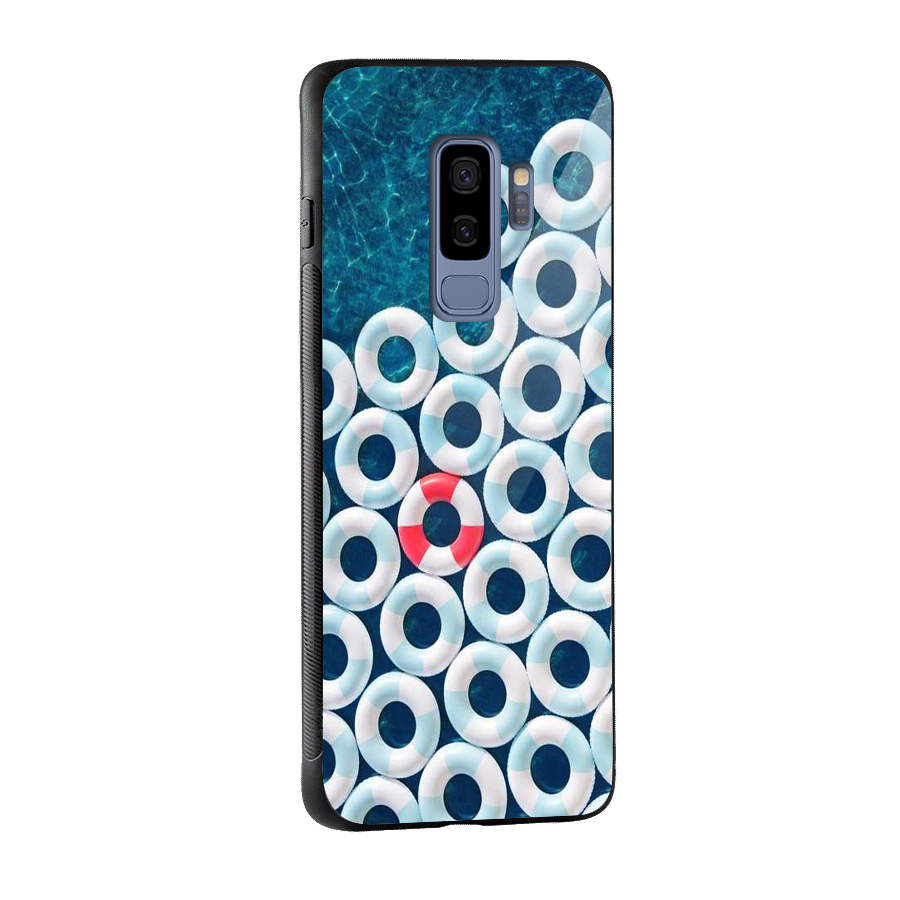 Light Blue Allure Glass Back Case for Galaxy S9 Plus