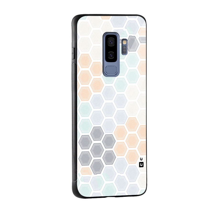Light Hexagons Glass Back Case for Galaxy S9 Plus
