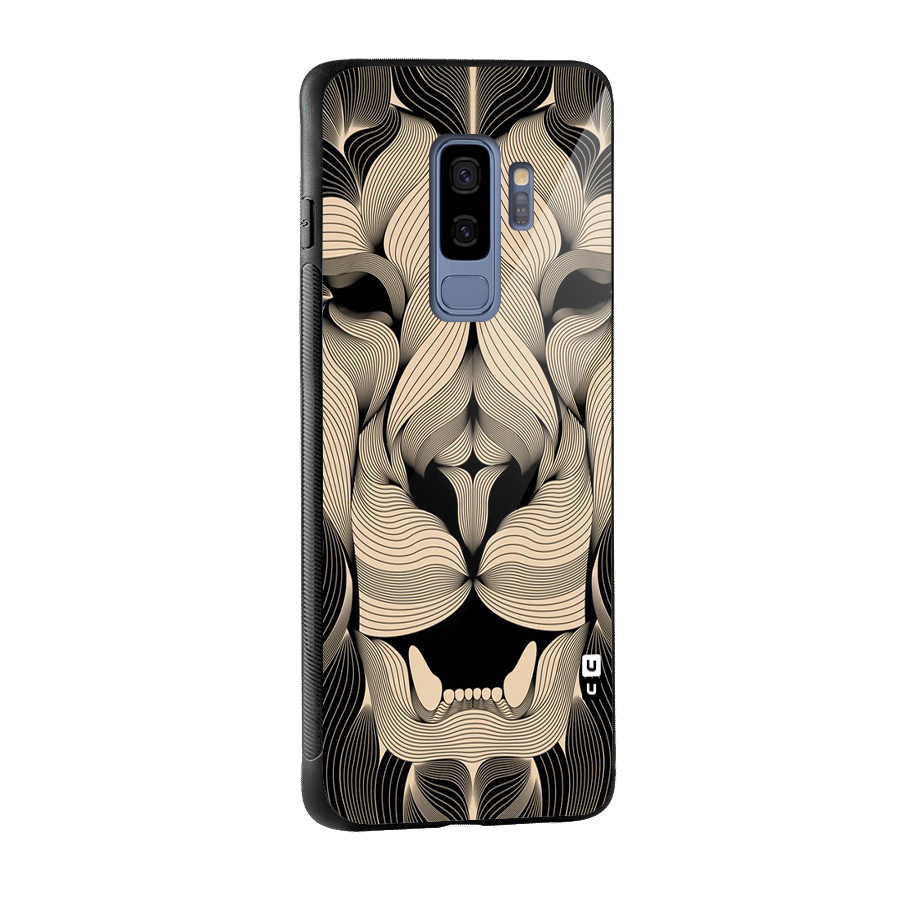Lion Shape Design Glass Back Case for Galaxy S9 Plus