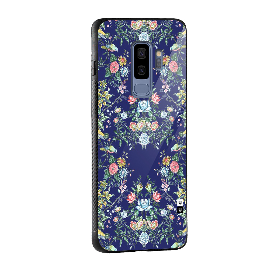 Little Flowers Pattern Glass Back Case for Galaxy S9 Plus