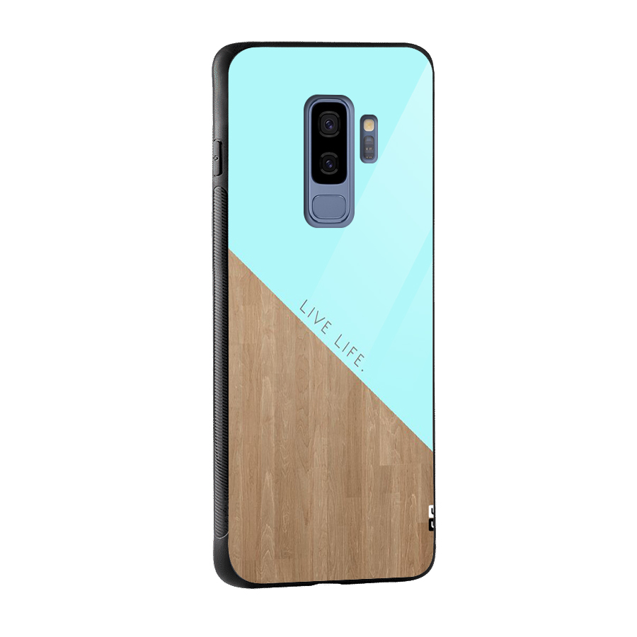 Live Life Glass Back Case for Galaxy S9 Plus
