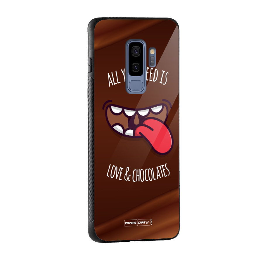 Love and Chocolates Glass Back Case for Galaxy S9 Plus