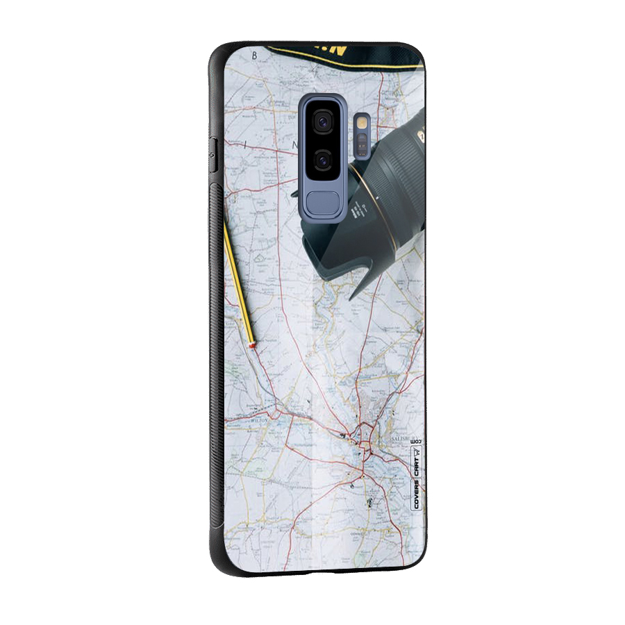 Map And Camera Glass Back Case for Galaxy S9 Plus