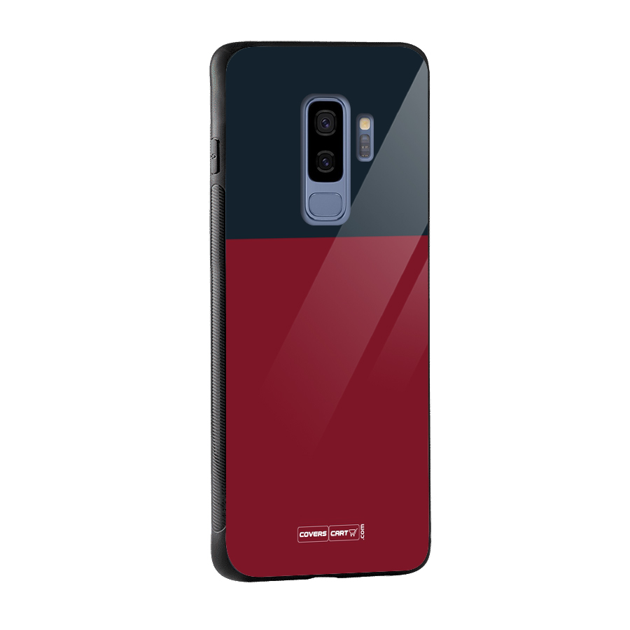 Maroon and Navy Blue Glass Back Case for Galaxy S9 Plus