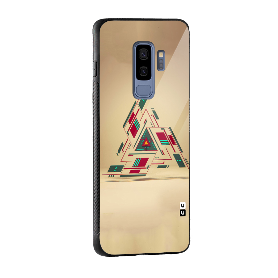 Maze Triangle Glass Back Case for Galaxy S9 Plus