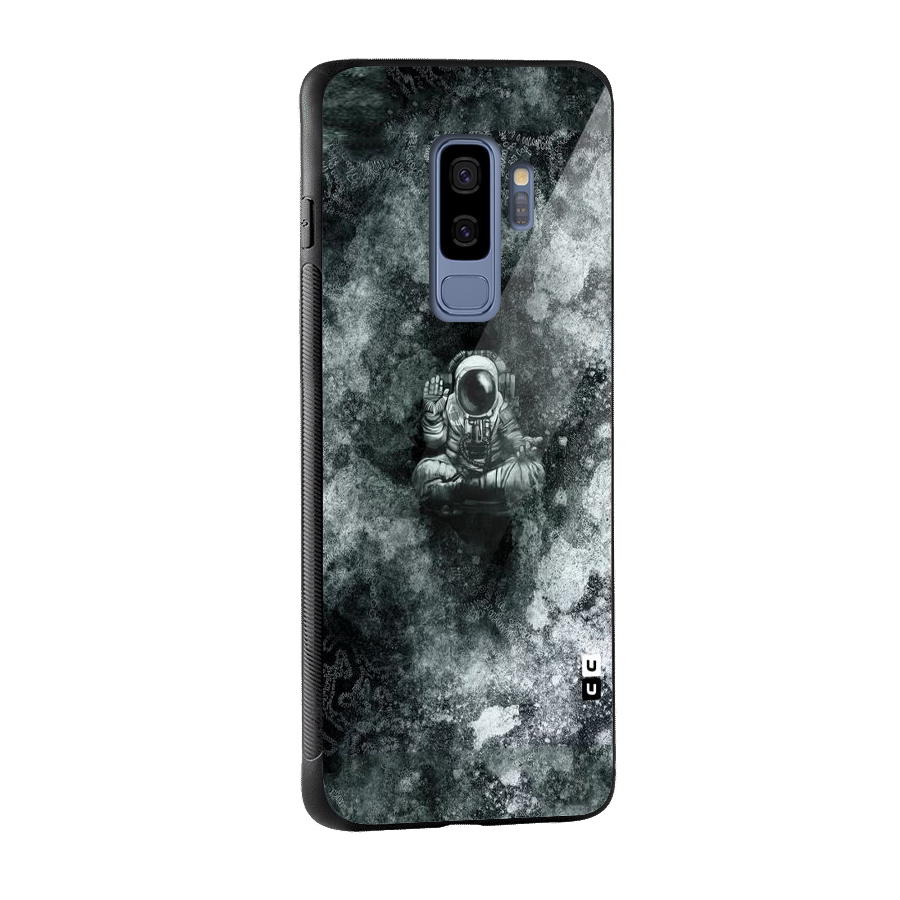 Meditating Spaceman Glass Back Case for Galaxy S9 Plus