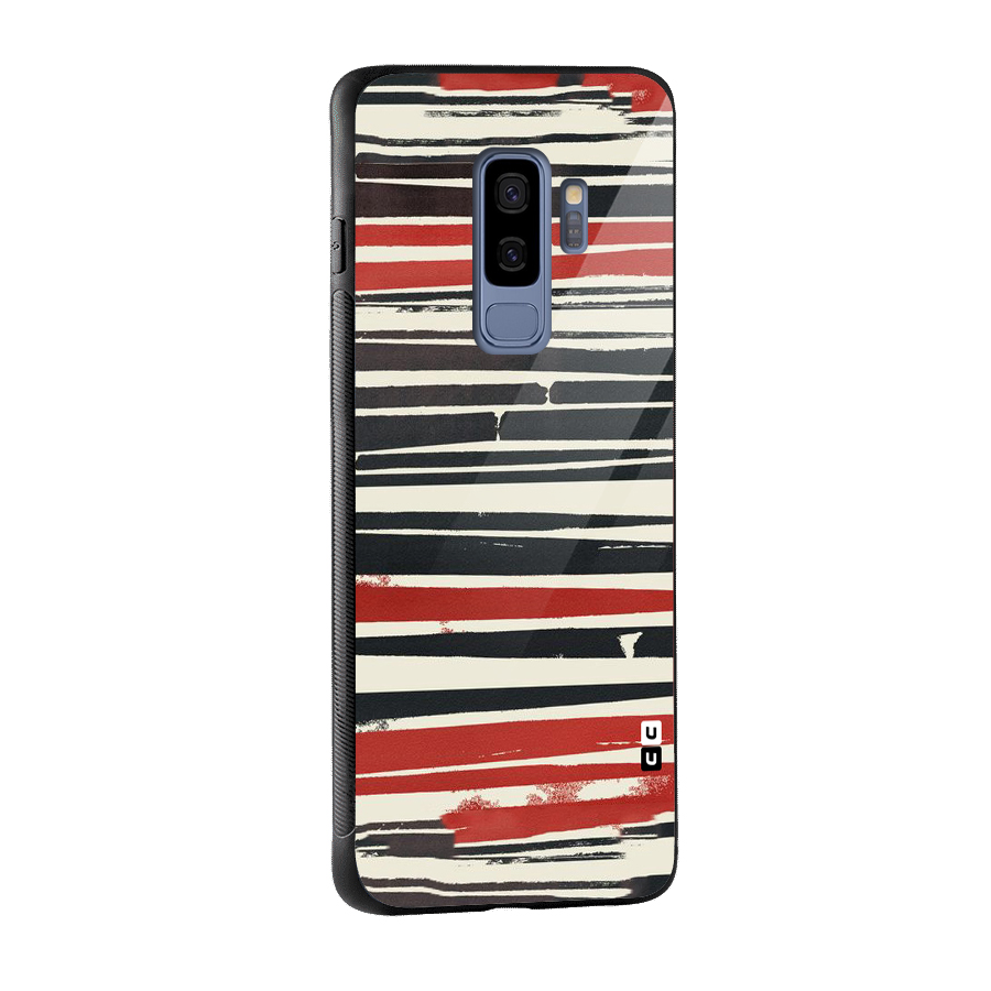 Messy Vintage Stripes Glass Back Case for Galaxy S9 Plus