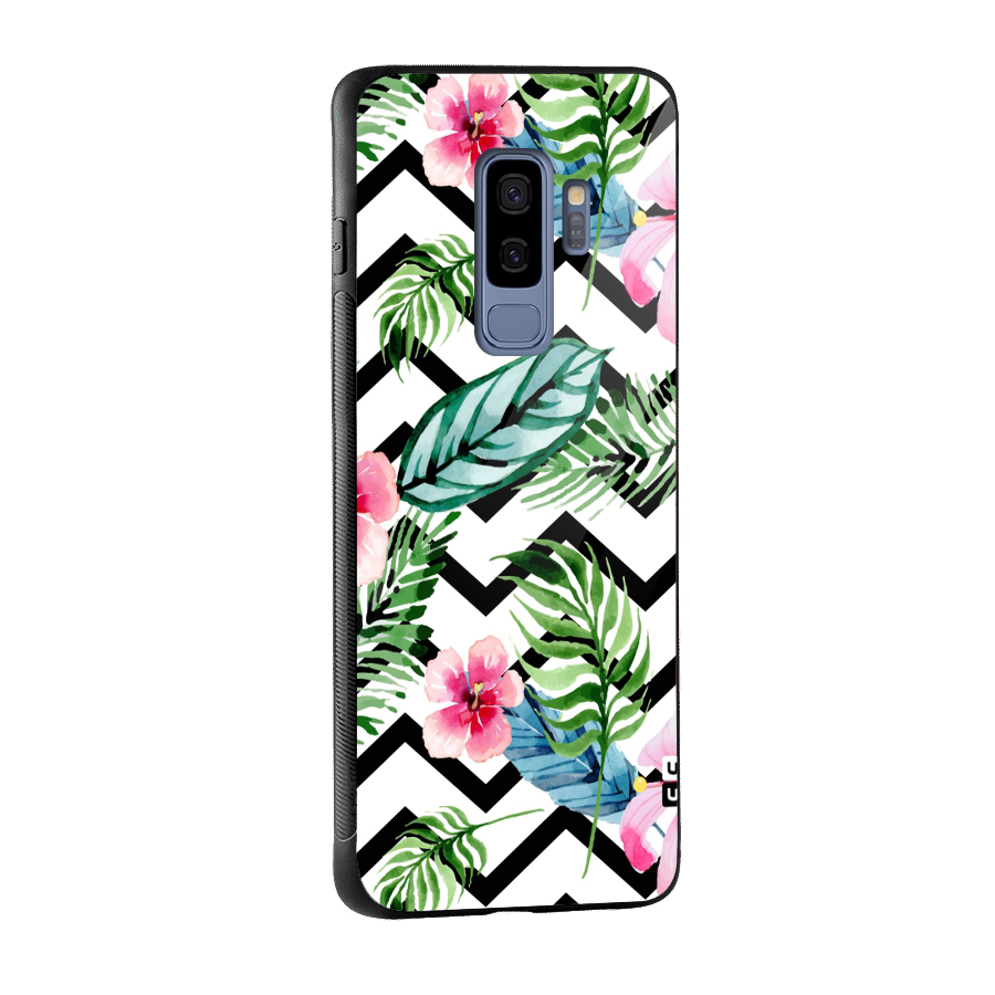 Modern Flowers Glass Back Case for Galaxy S9 Plus