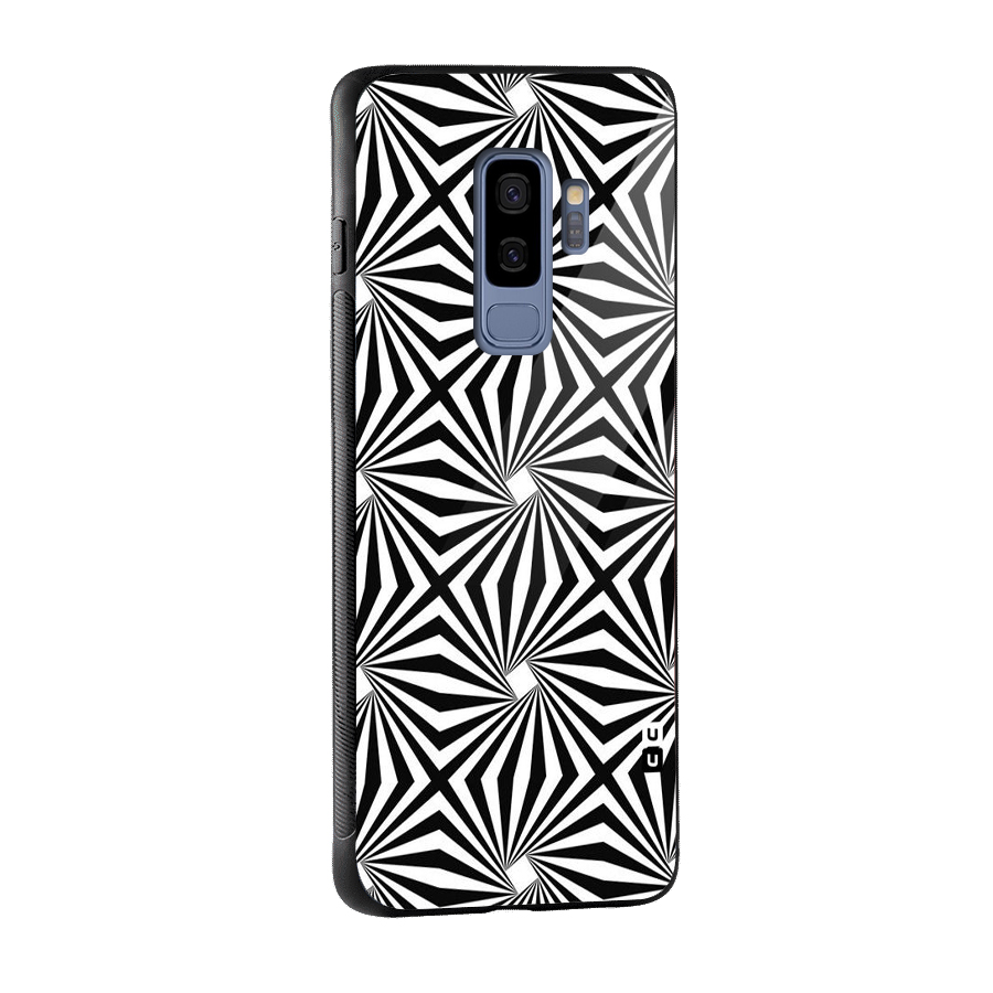 Monochromatic Swirls Glass Back Case for Galaxy S9 Plus