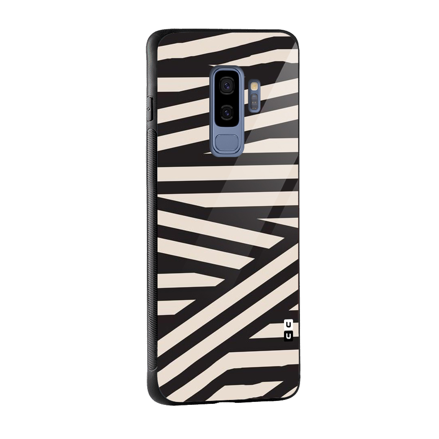 Monochrome Lines Glass Back Case for Galaxy S9 Plus