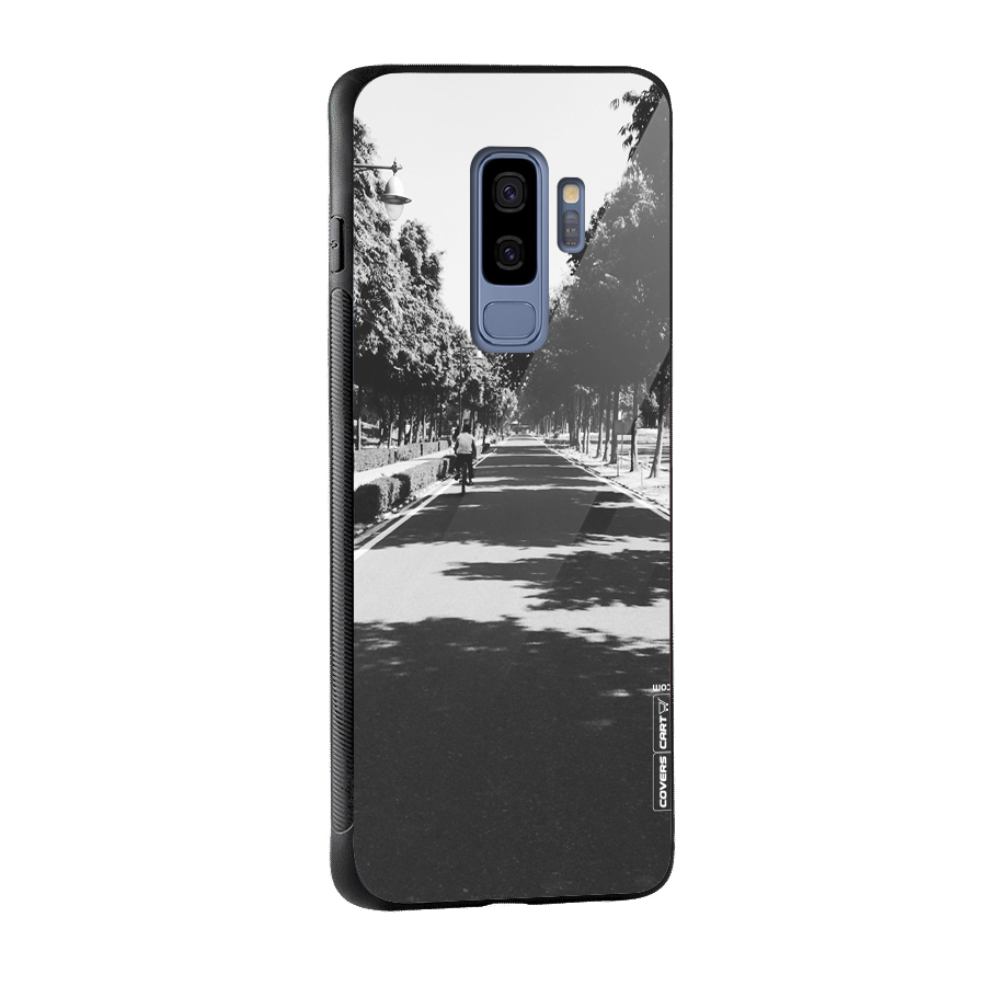 Monochrome Path Glass Back Case for Galaxy S9 Plus