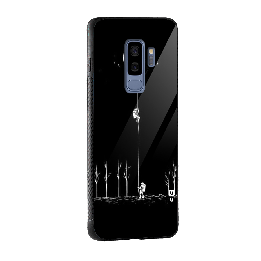 Moon Man Glass Back Case for Galaxy S9 Plus